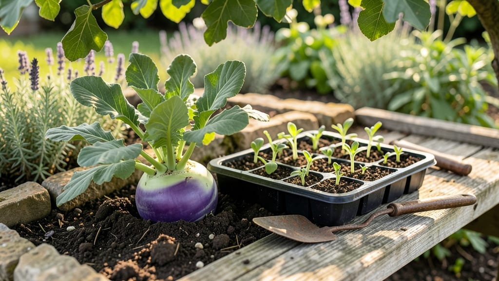 Planting Kohlrabi Seedlings: Hardened Off Stems for Stronger Roots