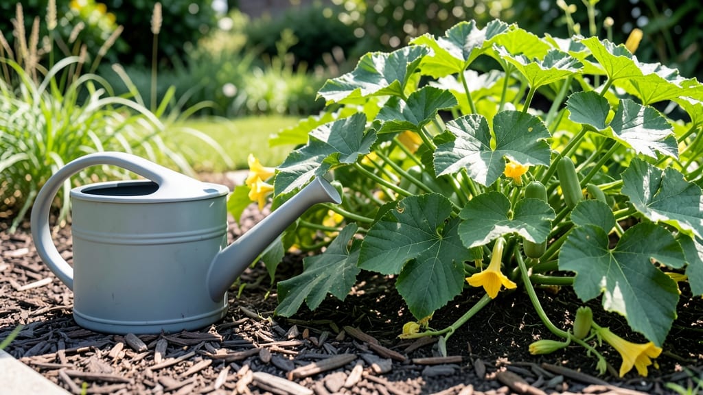 Watering Squash Plants: Morning Routine for Thriving Vines and Heavy Fruit
